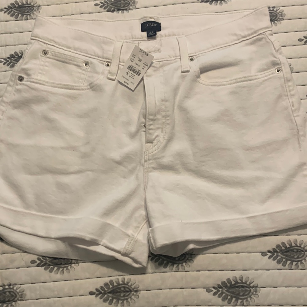 J crew white cuff shorts